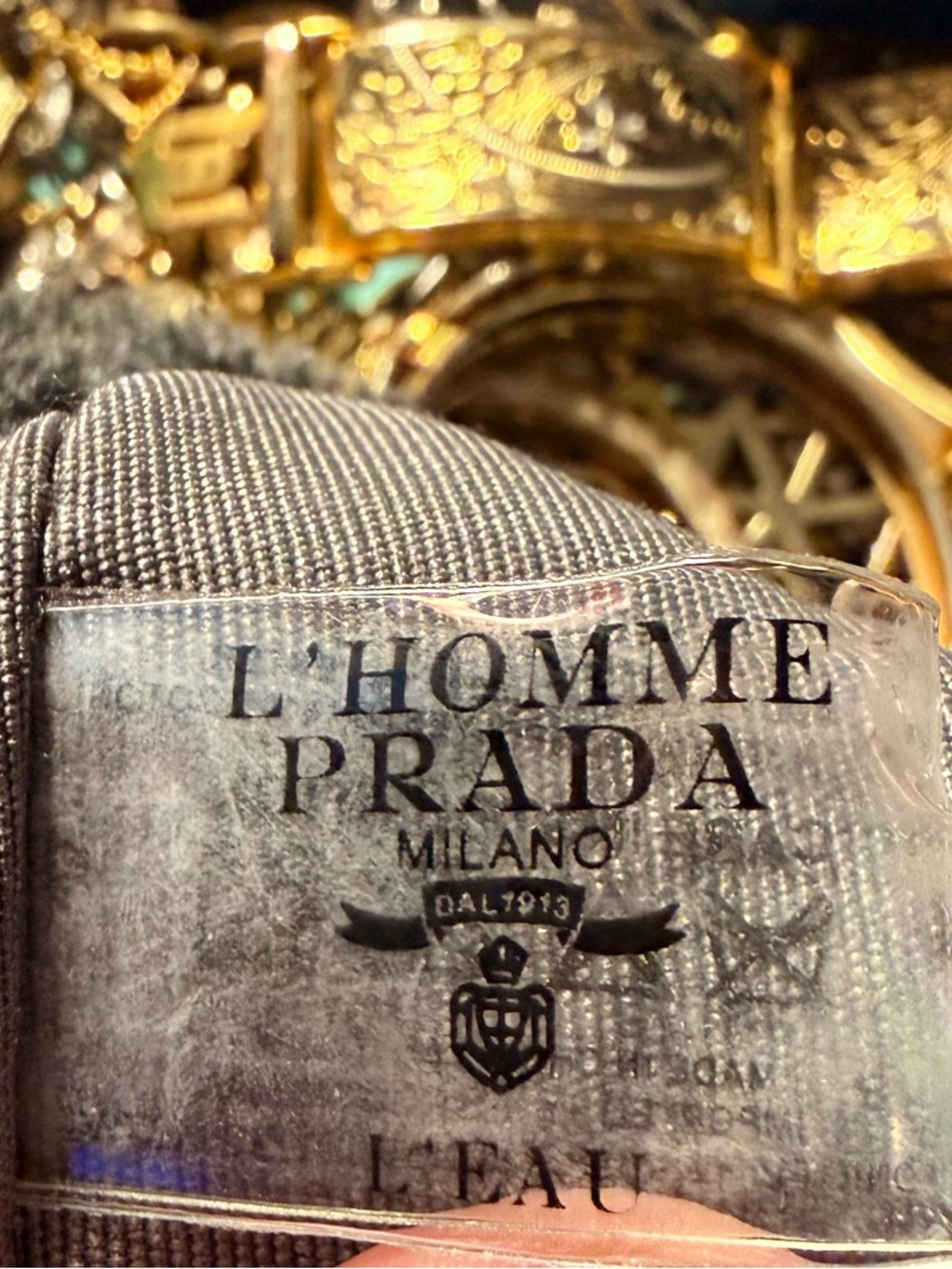 Prada Black Fleece Tote Bag with White Embroidered Logo - Picture 6 of 6